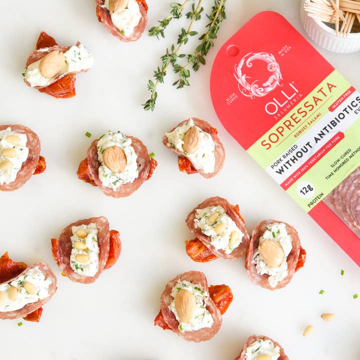 Olli Salumeria Americana - Wholesale Salami - Olli Sopressata Sliced Chub1