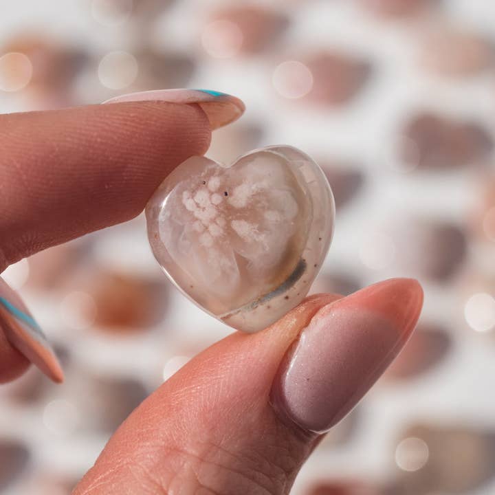 Selene Stone - Wholesale Spiritual Stone/Crystal - Flower Agate Extra Small Heart5