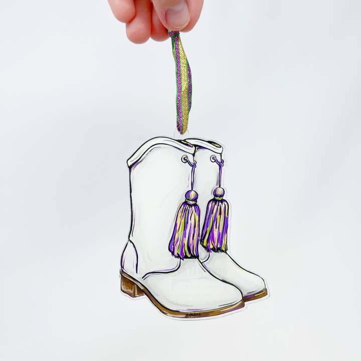 Home Malone - Wholesale Ornament - Majorette Marching Boots Mardi Gras Ornament - New Orleans