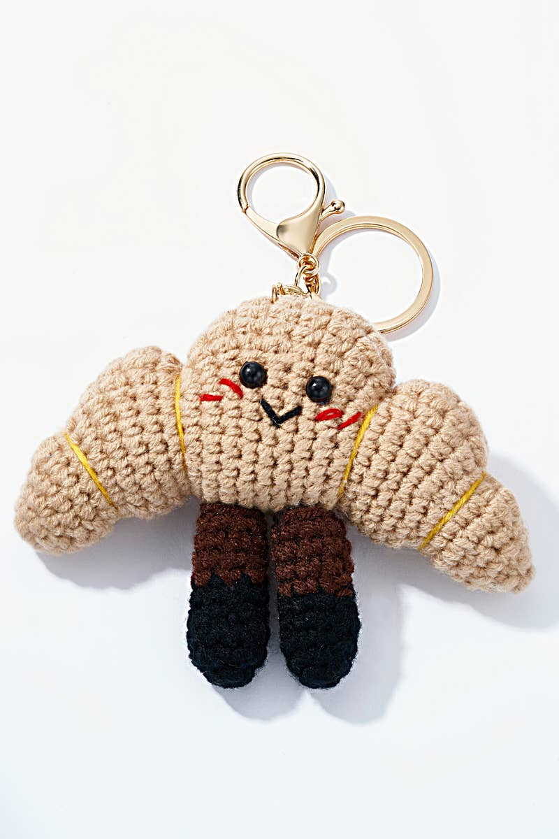 BYREN | ÉLINE L'ATELIER – wholesale Nyckelringar - Dam – Väskprydnad och nyckelring Croissant i virkning PC001HZ1