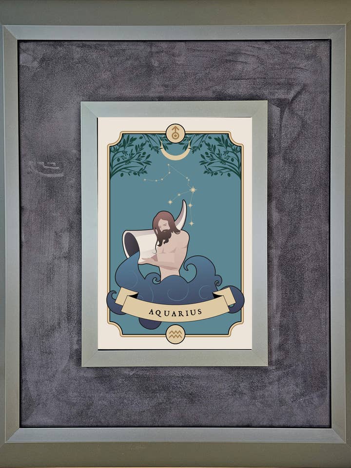 Aquarius avec galerie noire et tissu pour la vente par The Brightener Group