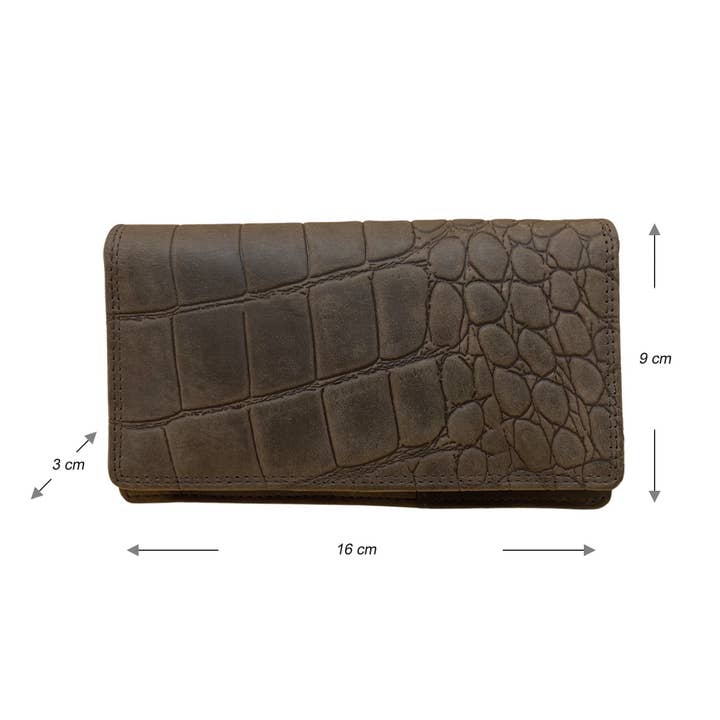 Arrigo - Wholesale Wallet - Women's - Ladies wallet Leather Harmonica - RFID - Croco Print11
