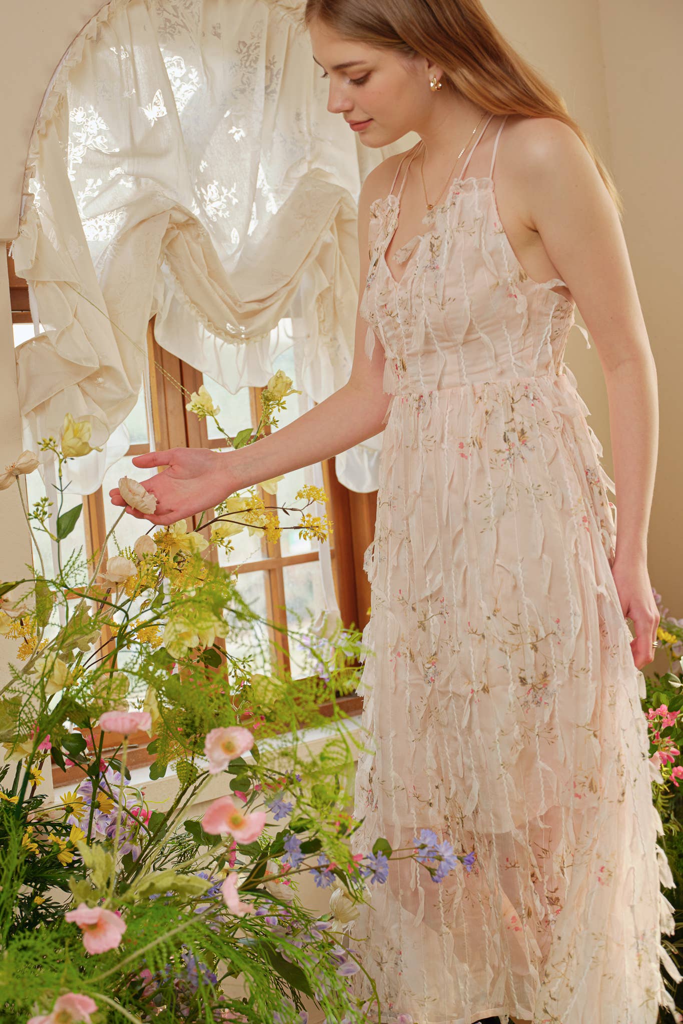 ROSIE POSIE - Wholesale Dress - Women's - RP2347 - Whimsical Blush Tulle Midi Dress9