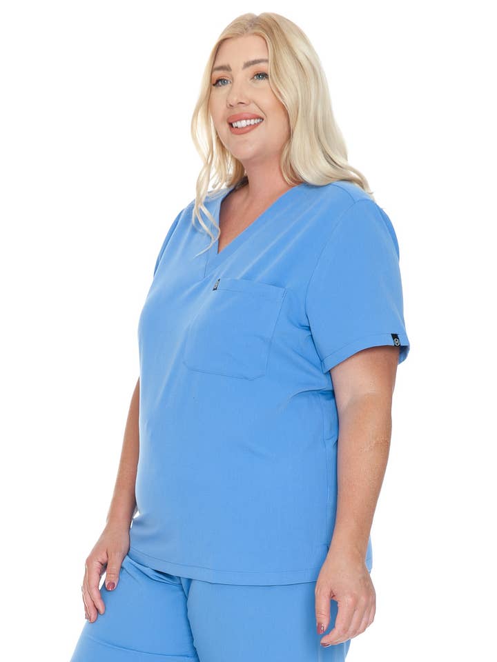 Humble - Wholesale Healthcare Uniform - Women's - Ceil Blue - Women's Basic Scrub Top7