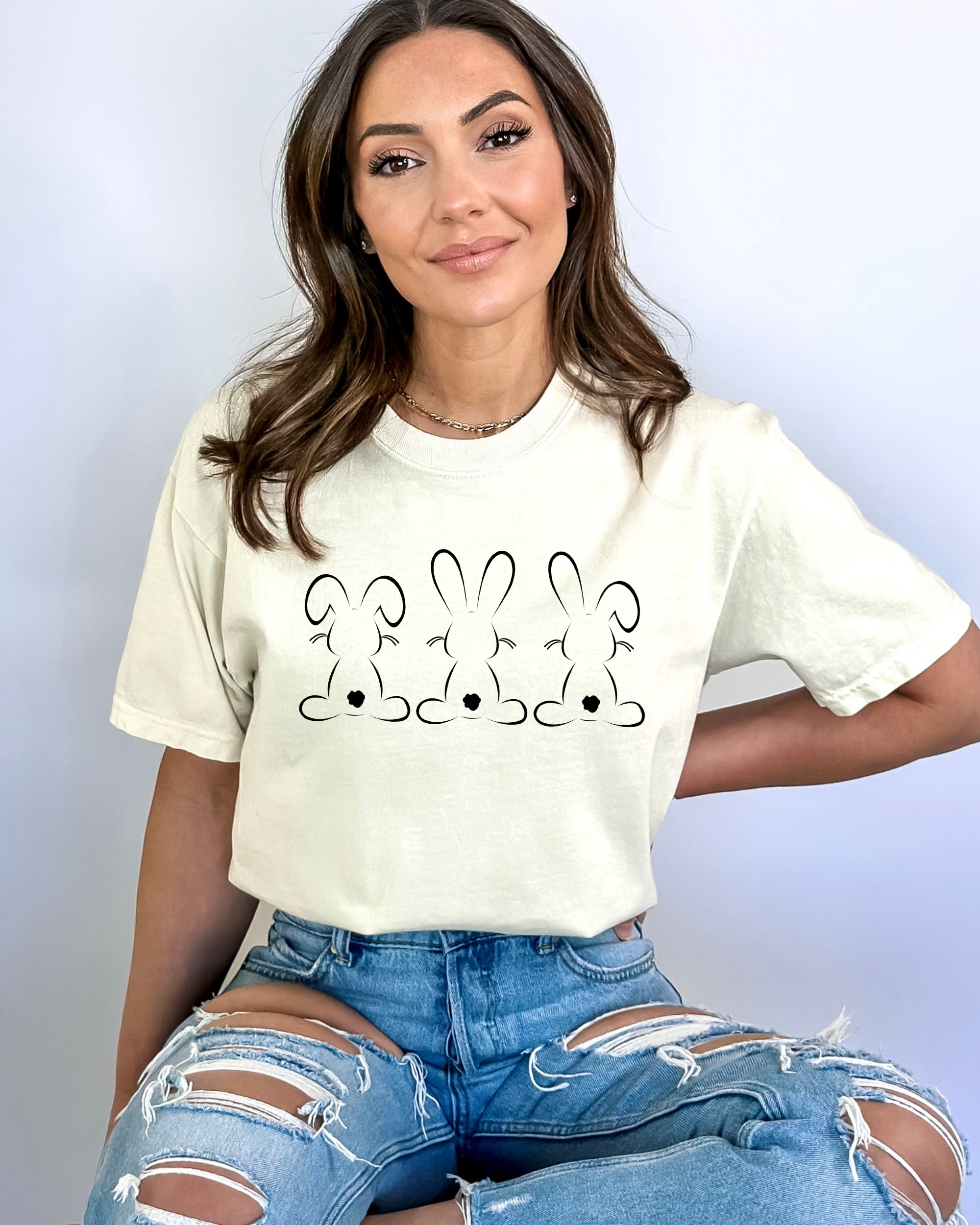 Desert Raine - Wholesale Screen Printed T-Shirt - Women's - Easter Bunny T-shirt3