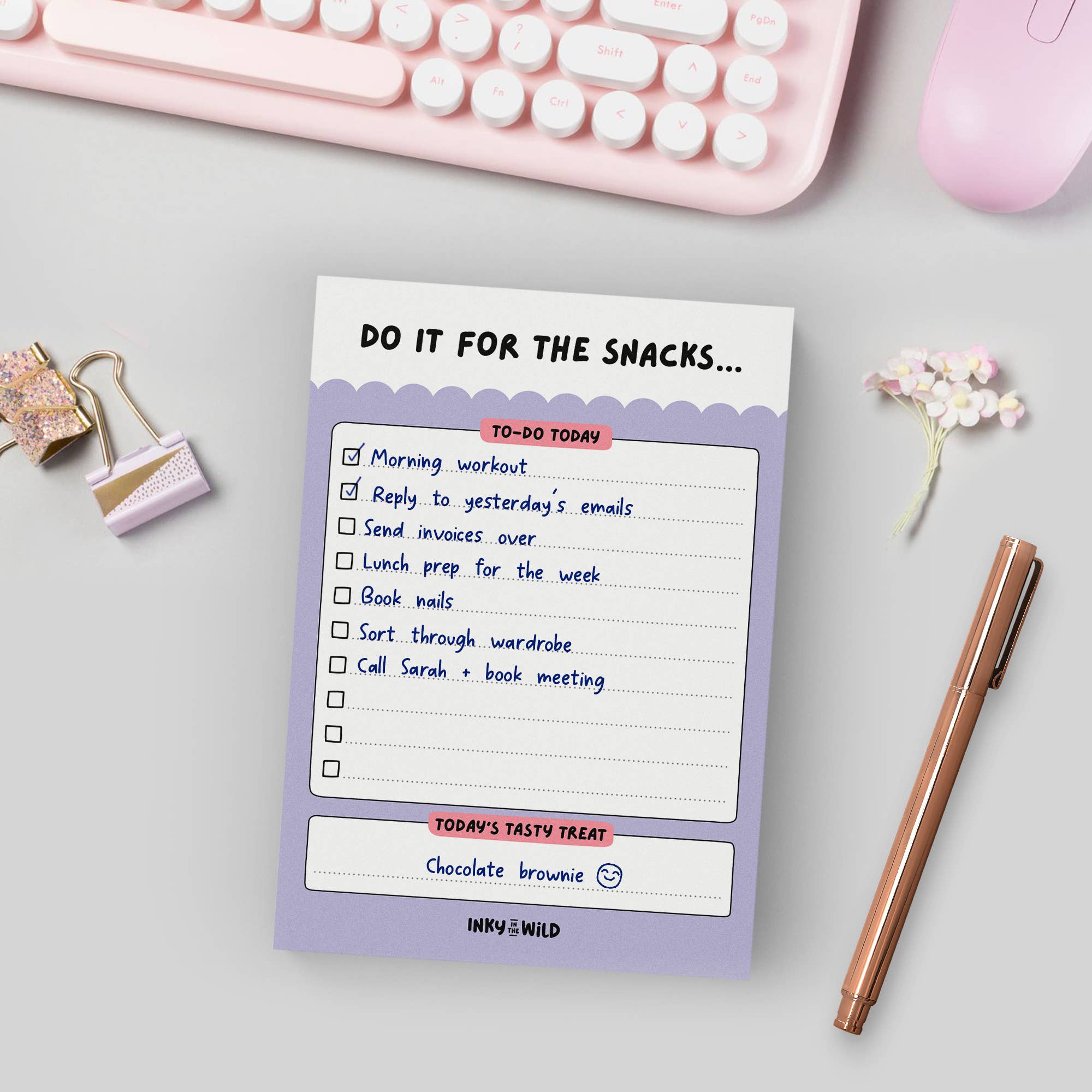Inky in the Wild - Wholesale Notepad - Do It For The Snacks Notepad (A6) | Fun To Do List | Reward2