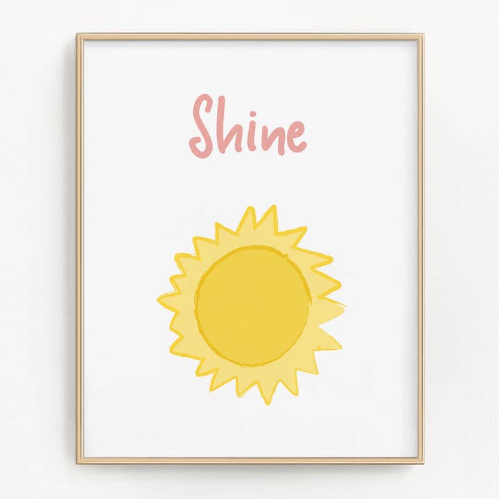 Impression d'art illustrée soleil rose pour la vente par Flip The Script Studios