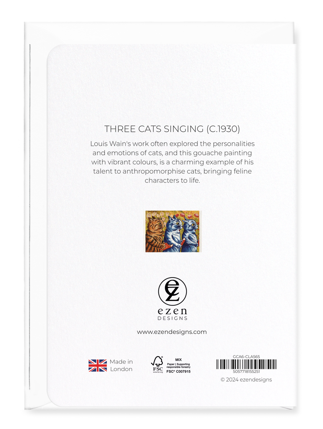 Ezen Trade – wholesale Everyday greeting card – THREE CATS SINGING (C.1930): Animal (other) Greeting Card1