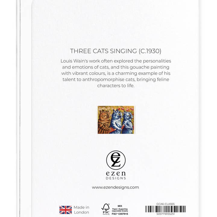 Ezen Trade – wholesale Everyday greeting card – THREE CATS SINGING (C.1930): Animal (other) Greeting Card1