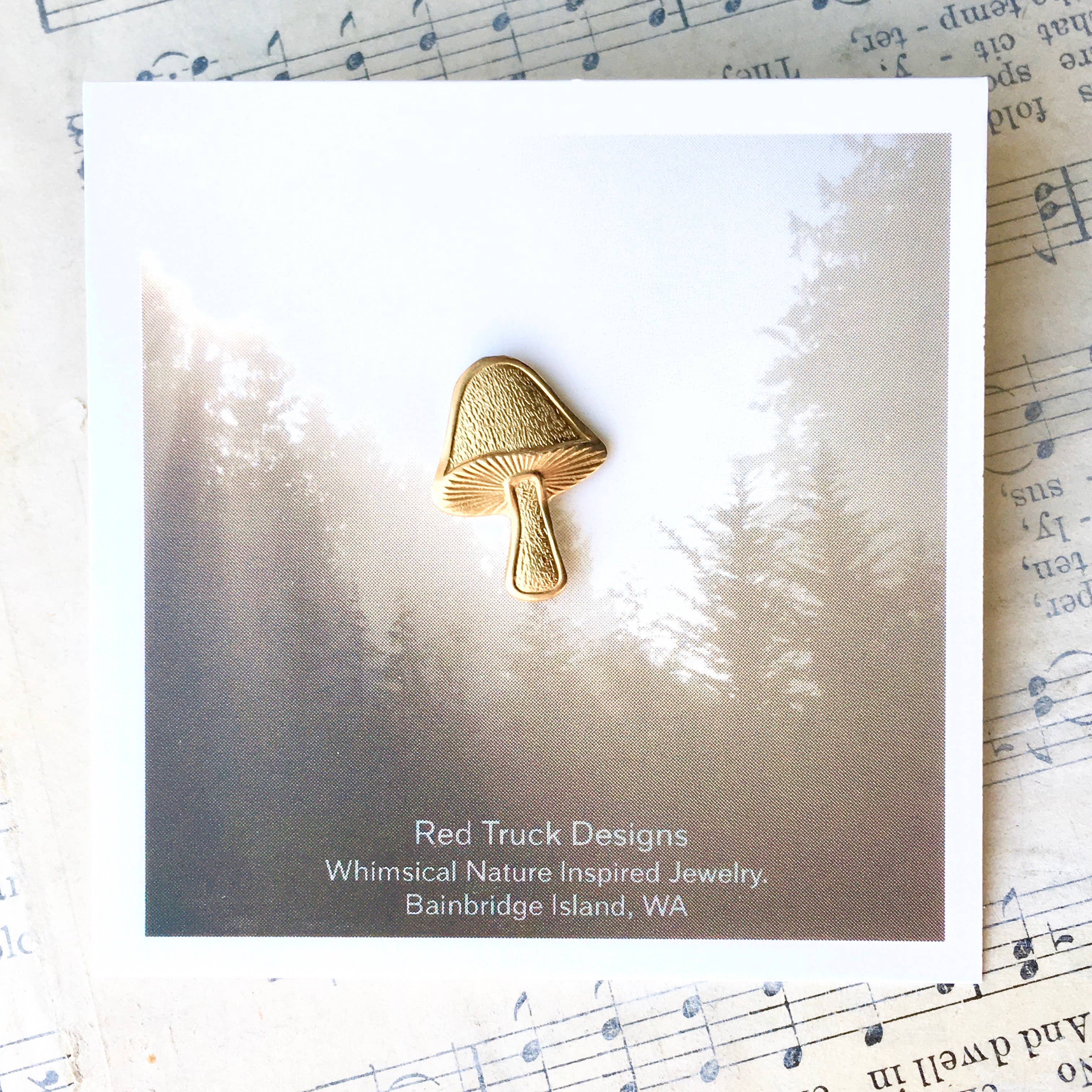 Red Truck Designs - Wholesale Brooch - Mushroom Brooch Tiny Toadstool Tie Tack Fungi Lapel Pin2