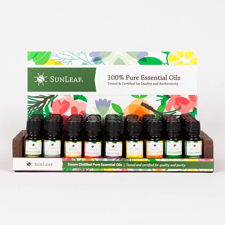 SunLeaf Naturals - Wholesale Essential Oil - Display - 10 ml Essential Oil Single Notes