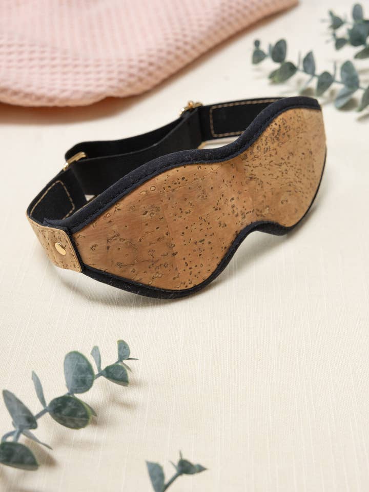 Camellia Blindfold | Adjustable Cork Leather Blindfold for wholesale by The Natural Love Company