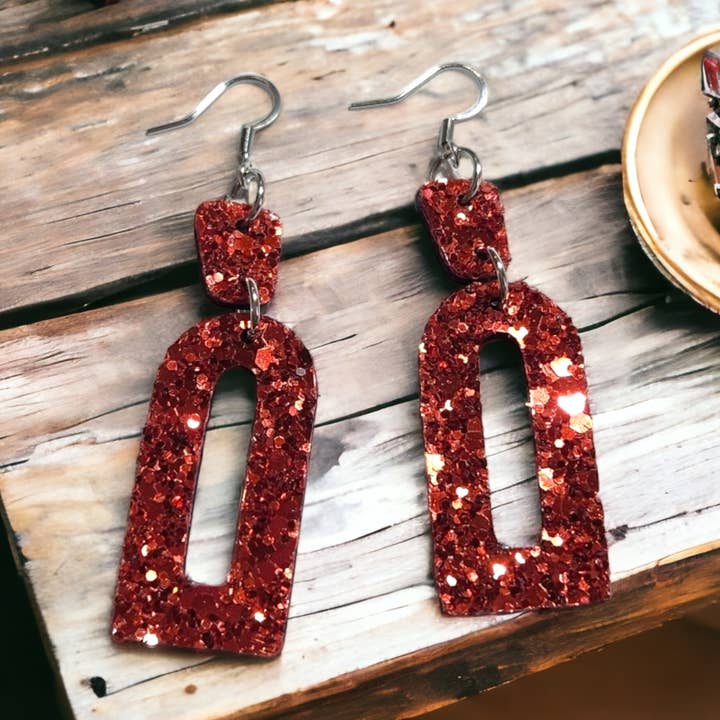 Rode glinsterende geo-bengels voor wholesale door Bushleys Beauties, LLC