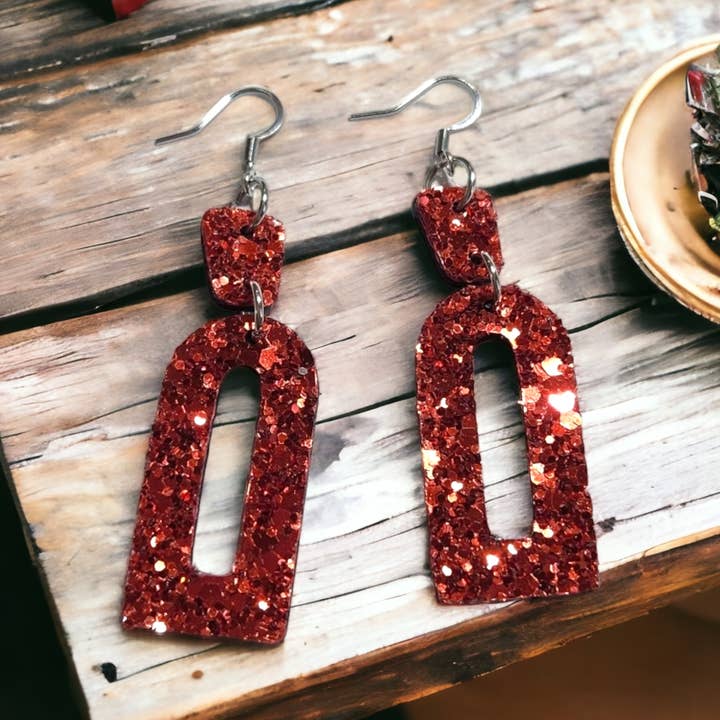 Trilhos Geo Glitter Vermelho por atacado de Bushleys Beauties, LLC