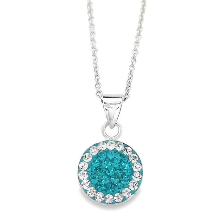 Necklace Natalie 925 silver crystal-blue zircon for wholesale by Impala