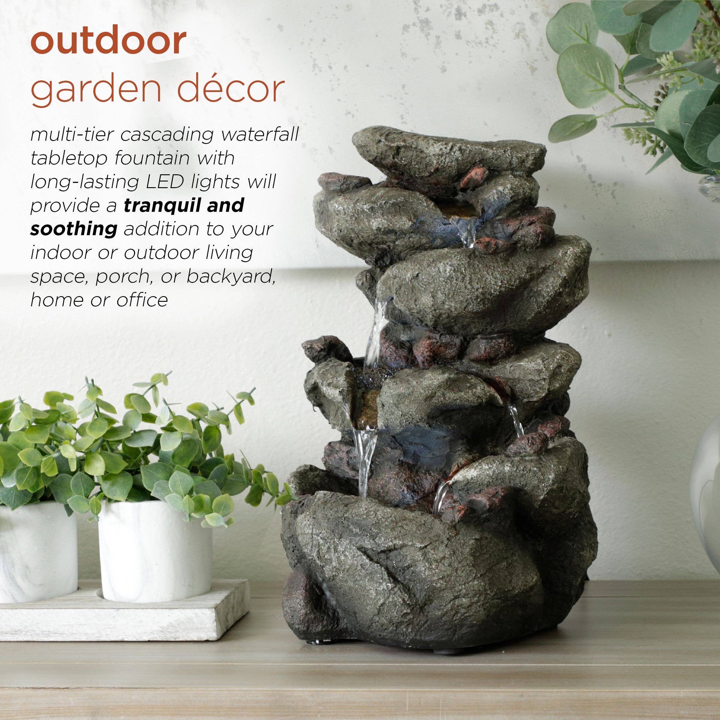 Alpine Corporation - Wholesale Decorative Tabletop Object - Alpine Corporation Rainforest Tabletop Fountain w LED Light2