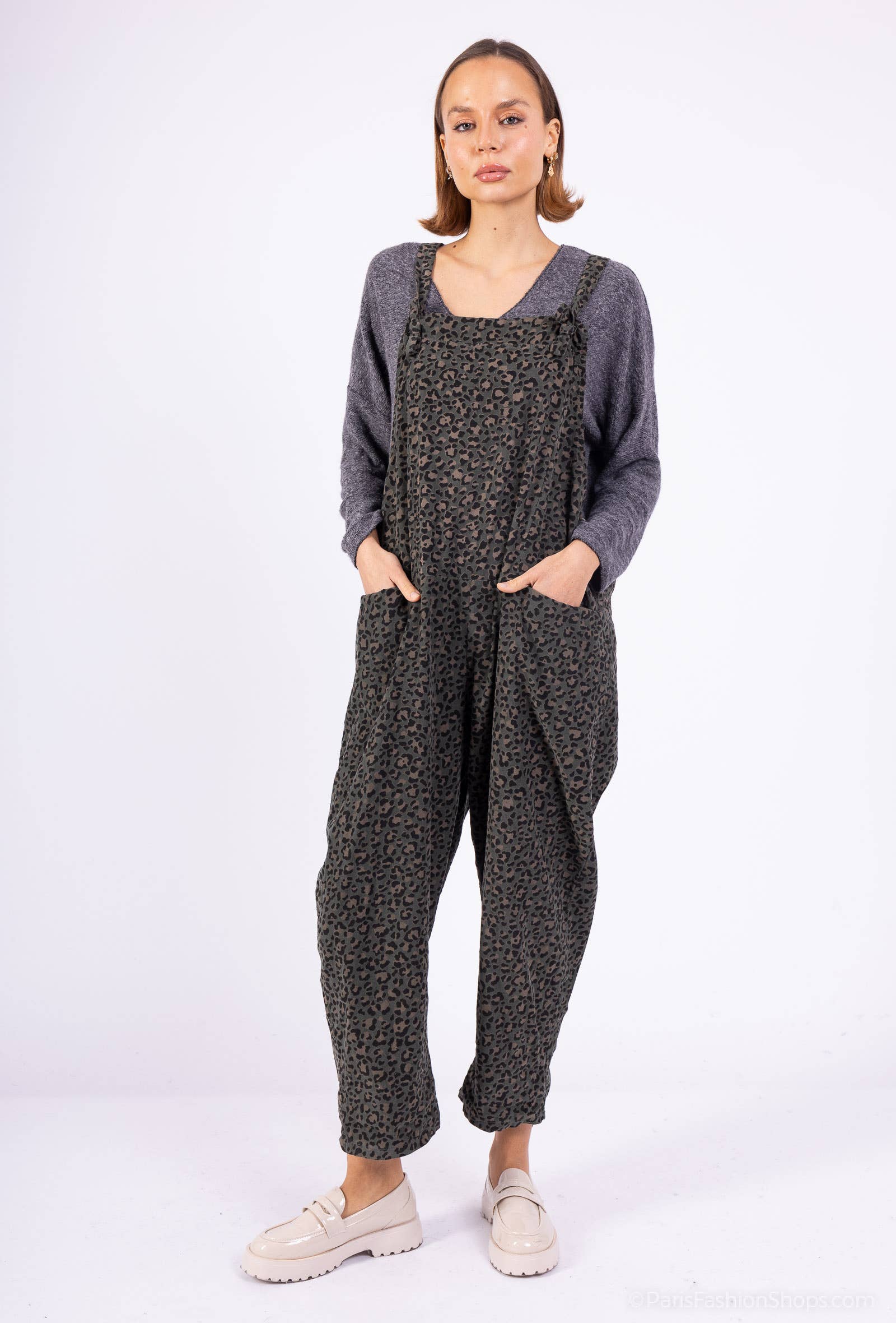 Mimi & Gogo – Engroshandel Heldragt – til kvinder – Kombination I Leopardfløjl  @96580_CBVLeo4