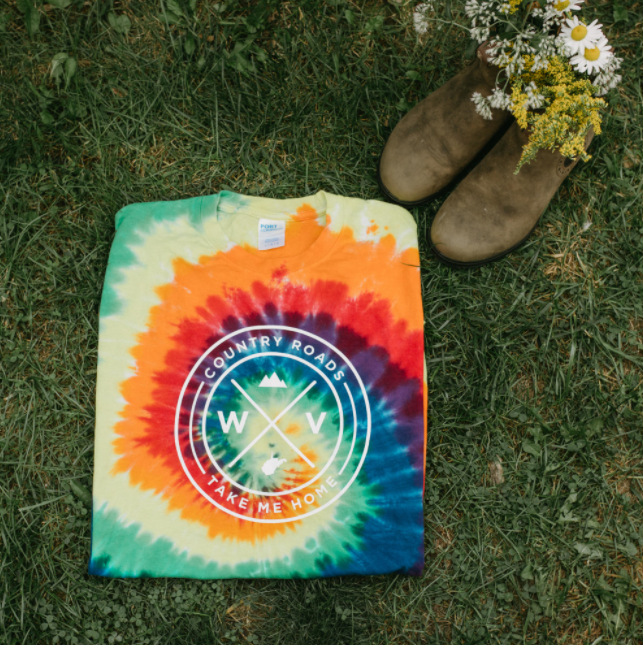 Loving WV - Wholesale Screen Printed T-Shirt - Unisex - Tie Dye WV Seal1