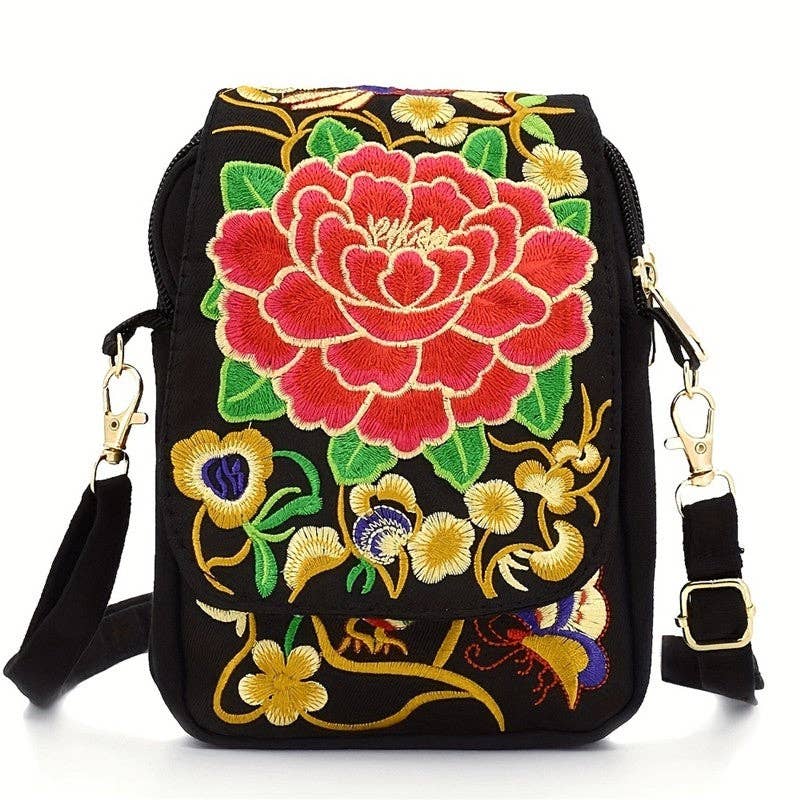 UZ Wholesale Store - Wholesale Crossbody Bag - Women's - Embroidered Mini Crossbody Coin Purse With Flip Cover3