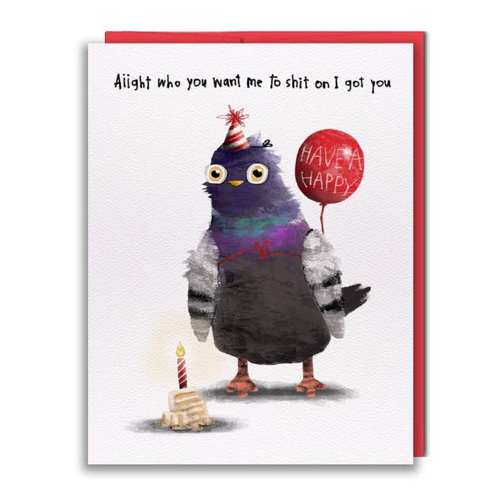 Greeting Card - Pigeon Got You for wholesale by studio vcky