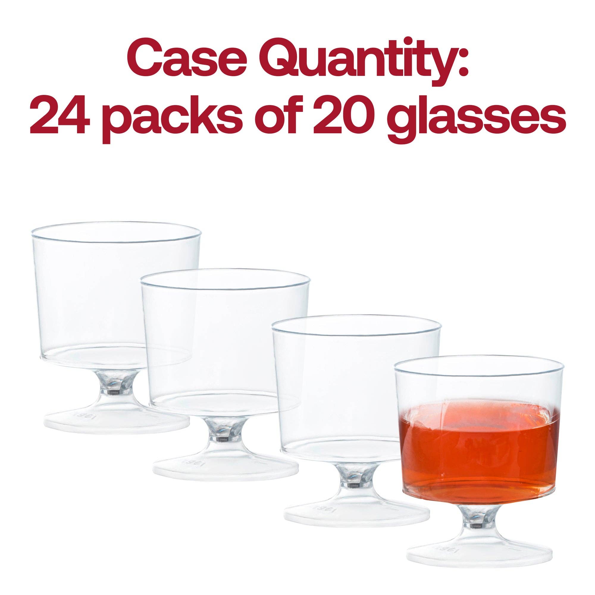 Smarty had a Party – wholesale Wine glass – 2 oz. Clear Round Plastic Mini Wine Glasses - 480 pcs4