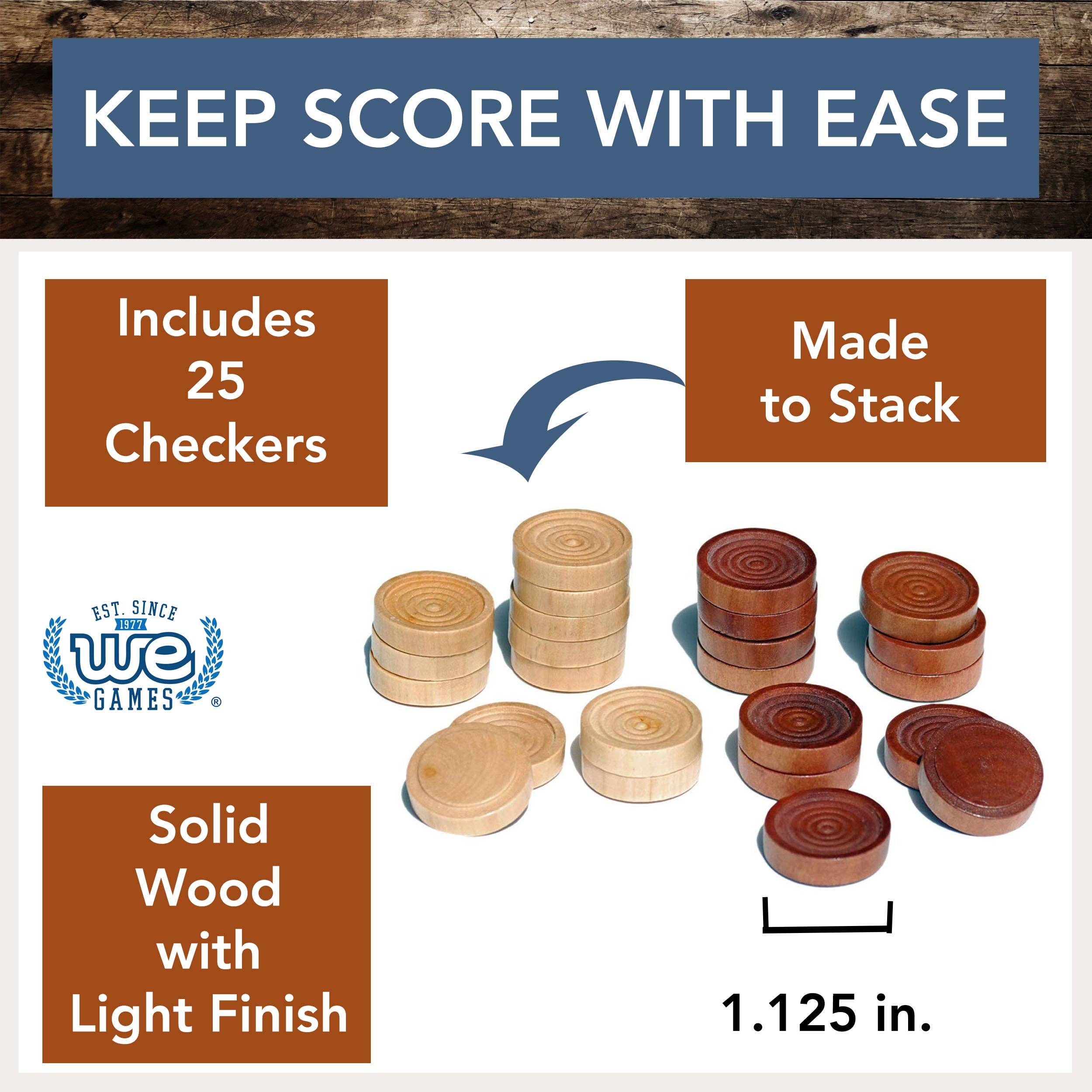 Wood Expressions - Wholesale Board Game - WE Games Wood Backgammon Pieces with Cloth Pouch13