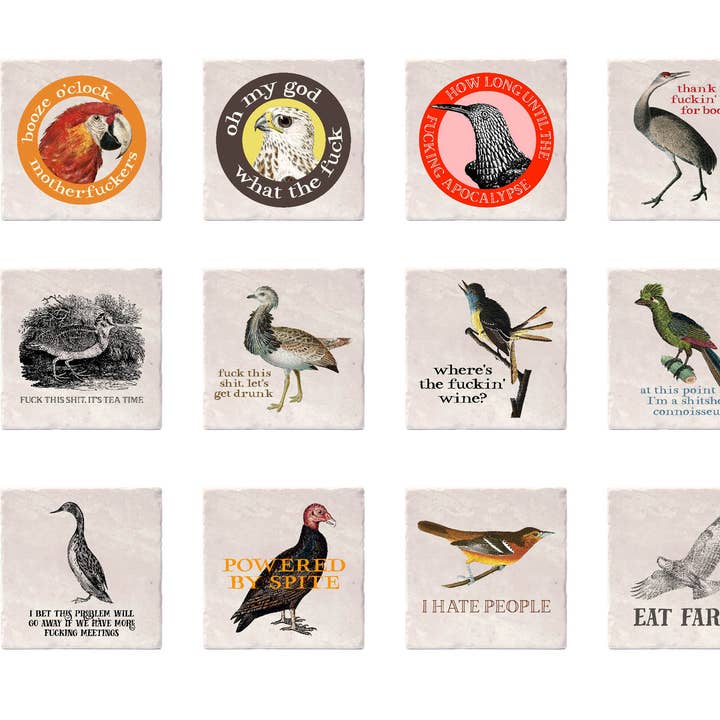Versatile Coasters Canada - Wholesale Coasters - Effin' Birds Retailer Coaster Program - Includes Display!4
