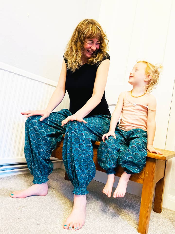 Children's Print Cotton Genie Trousers for wholesale by Emma's Emporium