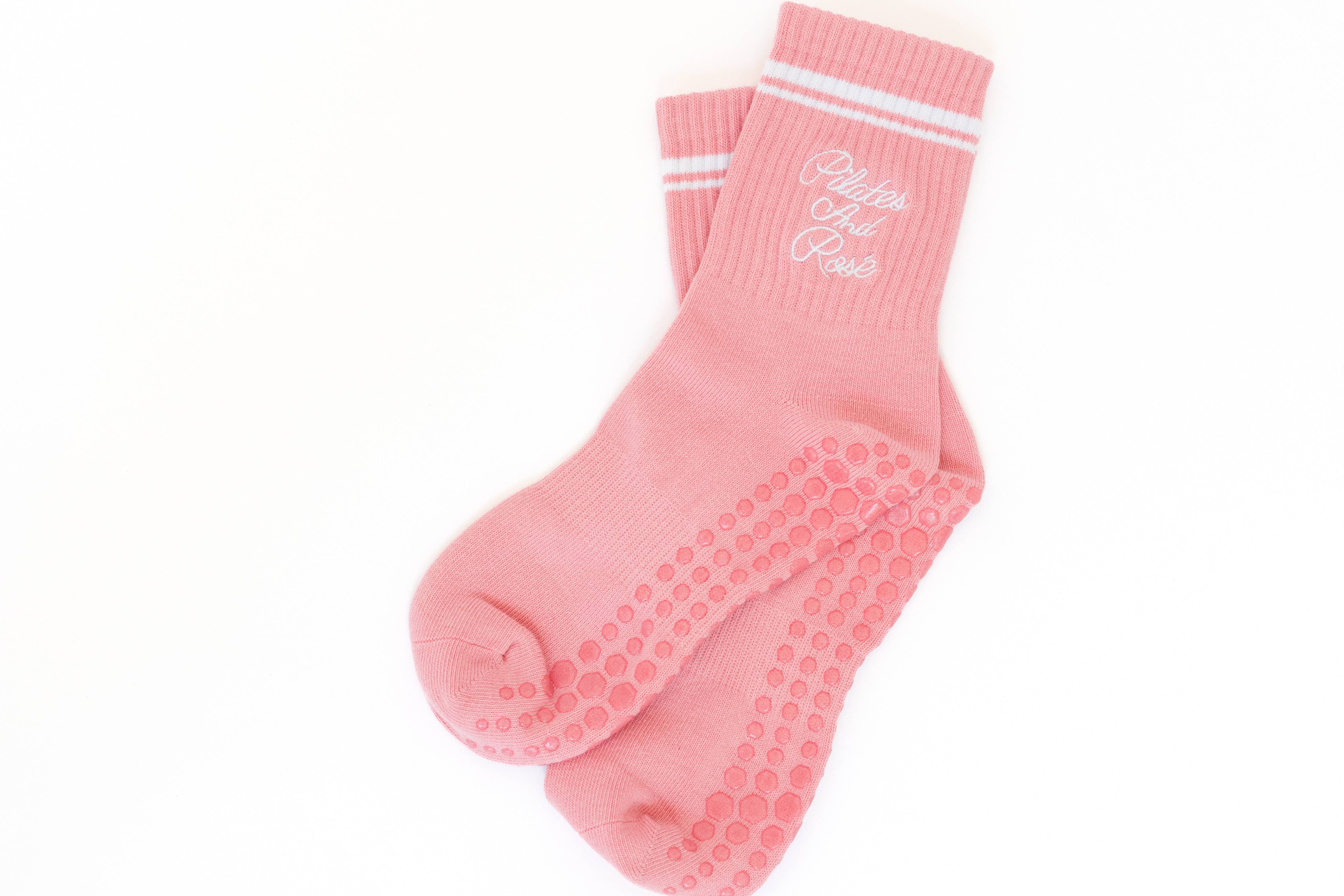 Rosa Calze Pilates And Rose con grip antiscivolo, taglia unica in vendita all'ingrosso su Faire1