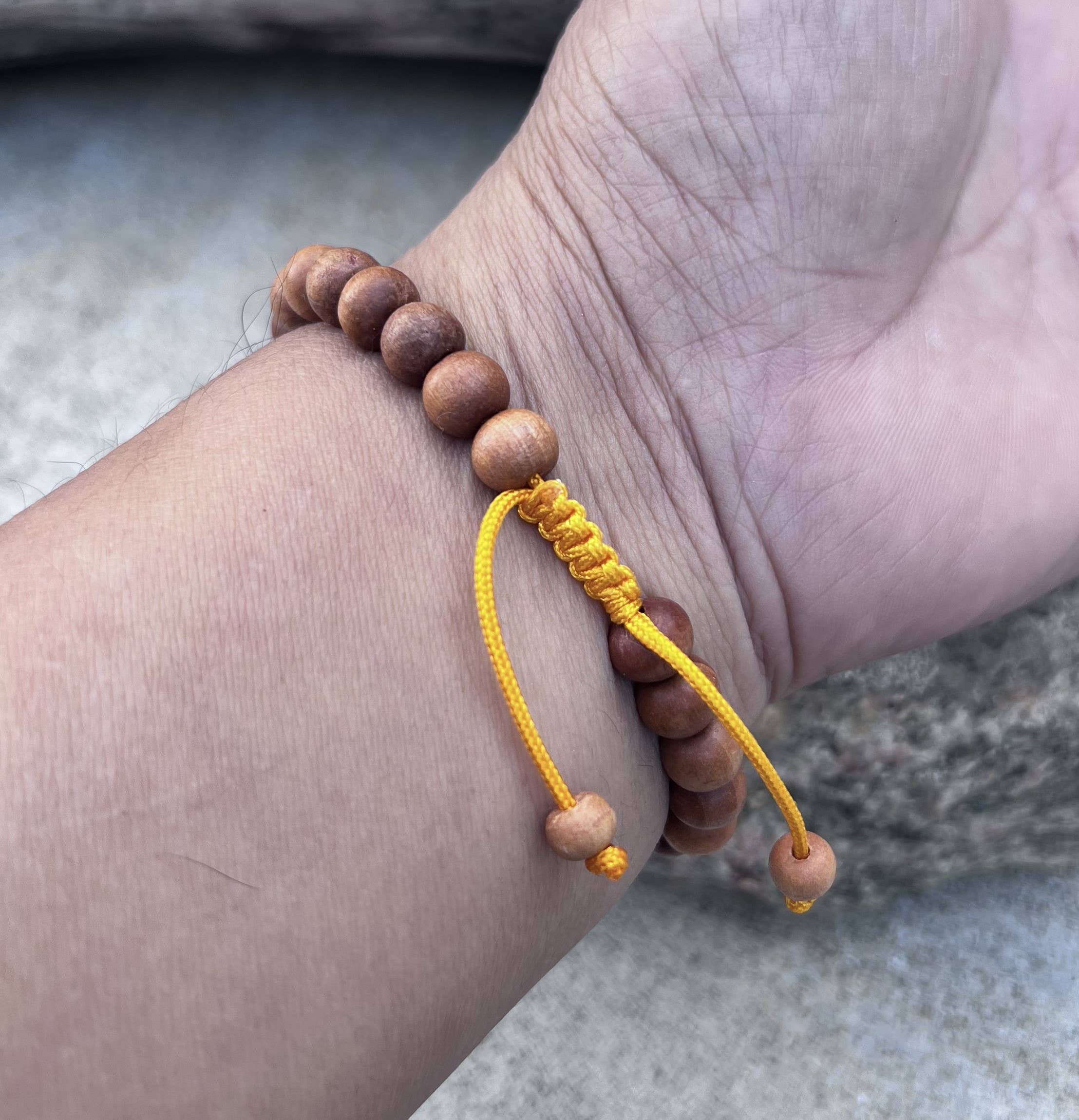 Lungta Imports - Wholesale Beaded Bracelet - Sandalwood Beads Adjustable Wrist Mala Bracelet4