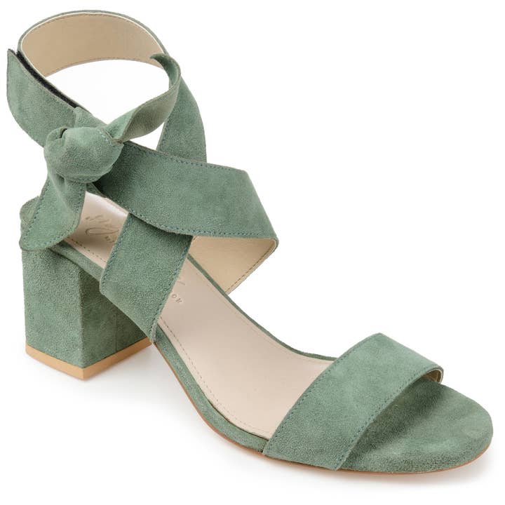 Hether Strappy Block Heels In Suede for wholesale by Journee
