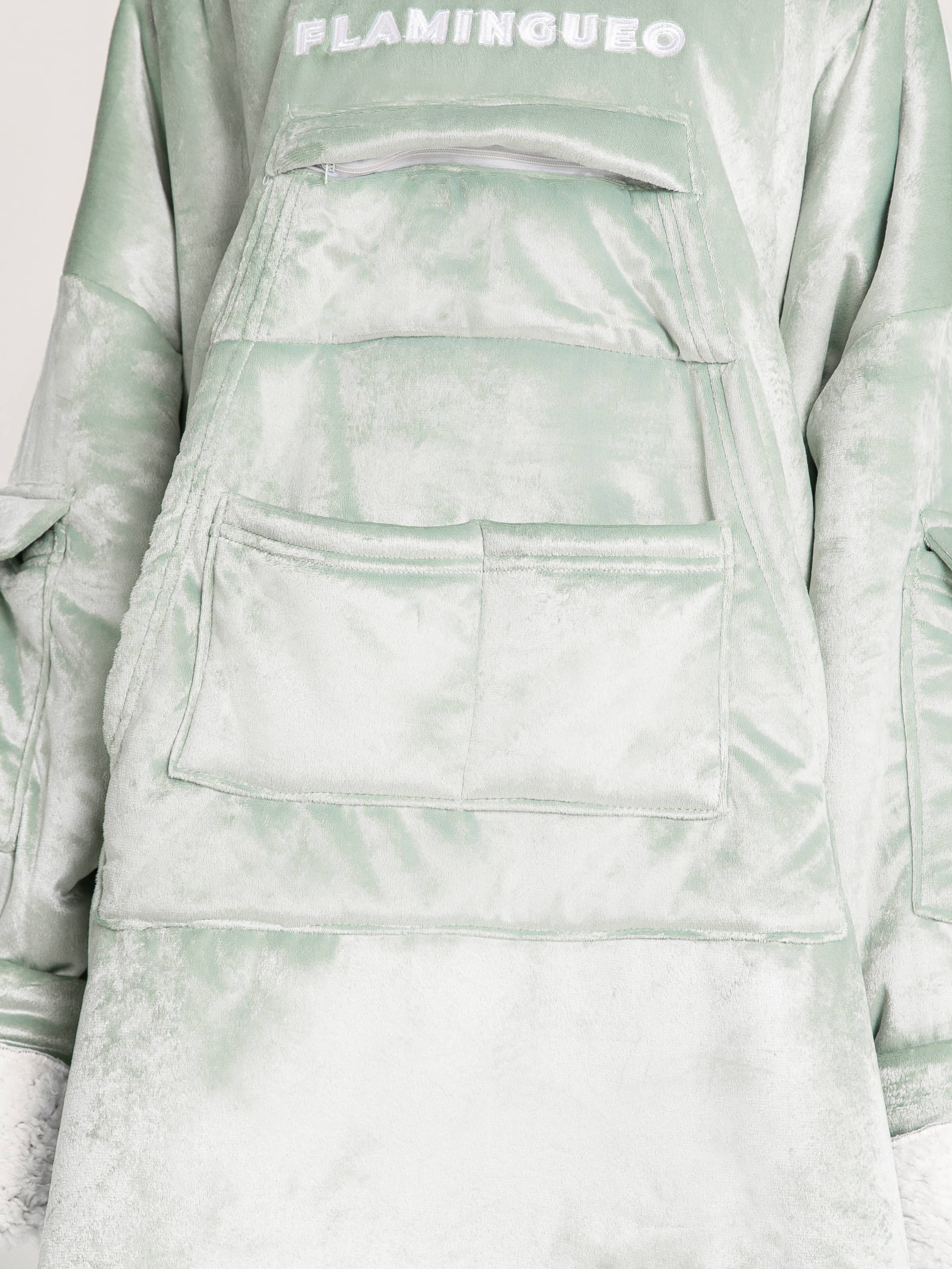 Flamingueo - Wholesale Onesie - Women's - Oversized Unisex Sweatshirt/Blanket Green Color6