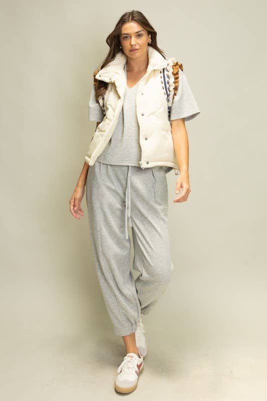 IVORY LO1001 Elegant Embroidered Puffer Vest for wholesale on Faire6