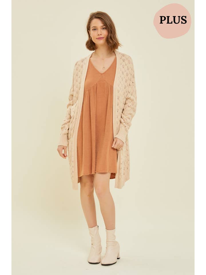 Heyson - Wholesale Cardigan - Women's - ESW1068P SOFT OPEN-FRONT SWEATER CARDIGAN