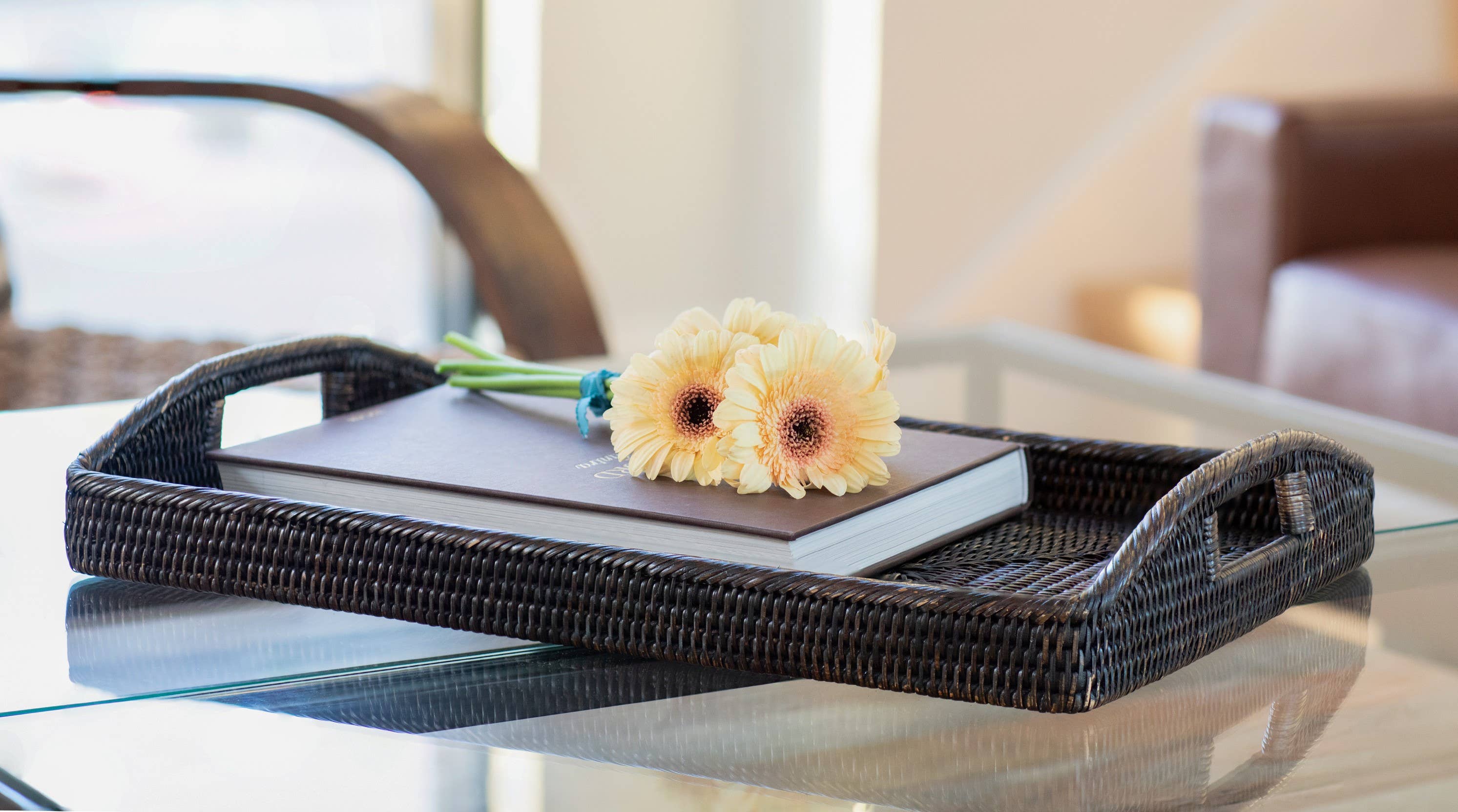 Artifacts Trading Company - Wholesale Serving Tray - Rectangular Rattan Serving Tray – High Handles8