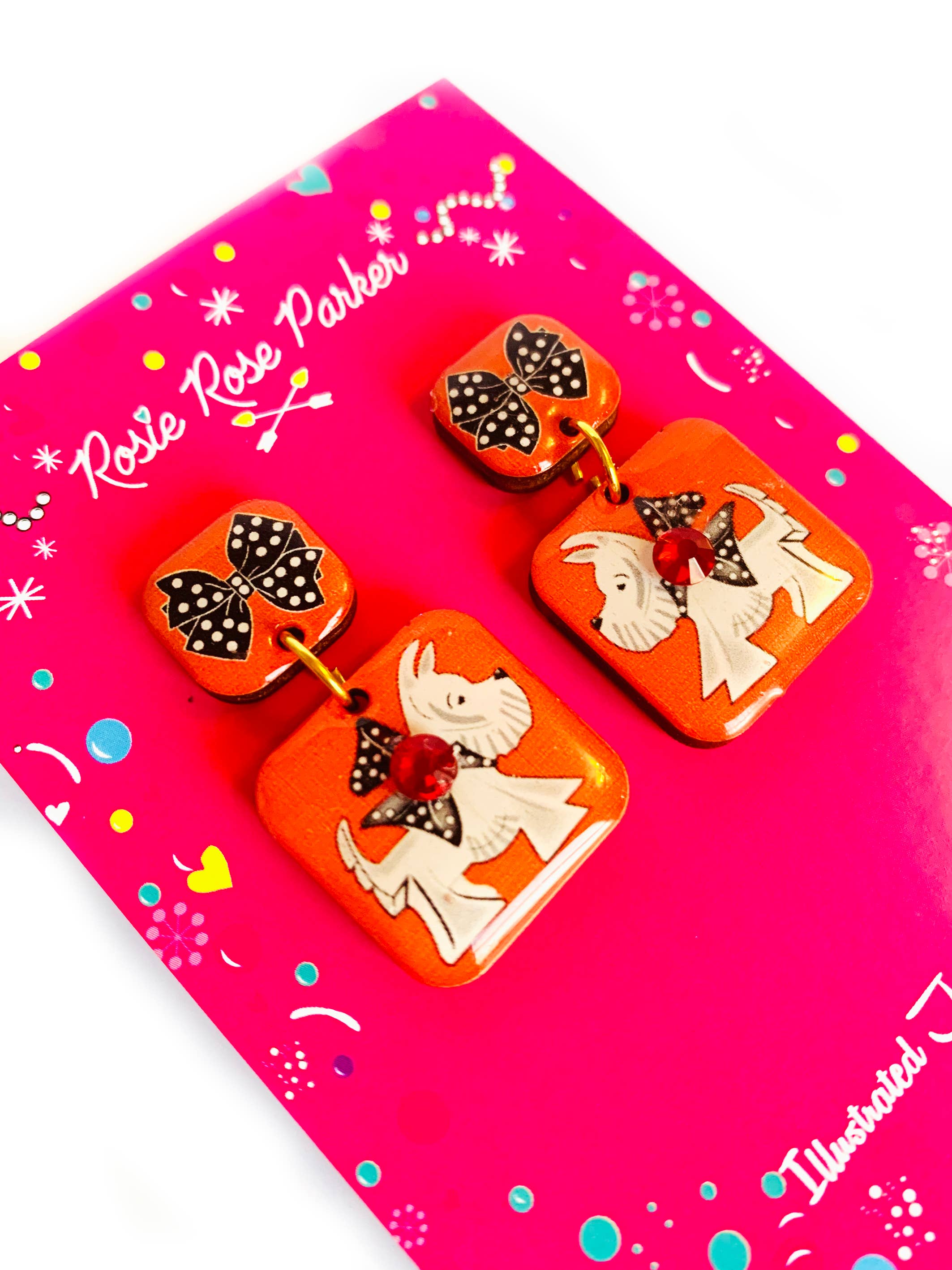 Rosie Rose Parker - Wholesale Dangle Earrings - Scotty dog earrings retro earrings statement jewellery10