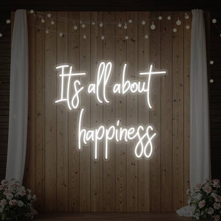 É Tudo Sobre Felicidade Néon por atacado de Light Your Way