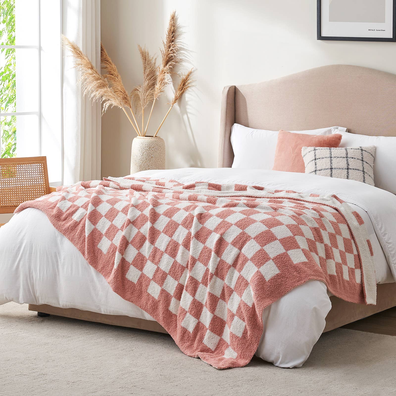 DreamValley - Wholesale Throw Blanket - SS Reversible Knitted Checkered Throw Blanket Throw, 60“x80"11