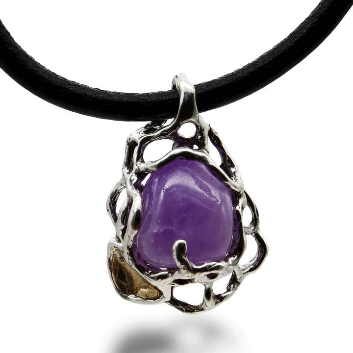 Pendente in argento, bronzo e pietre semipreziose (CR016 b) per la vendita all'ingrosso da parte di Mandile Gioielli