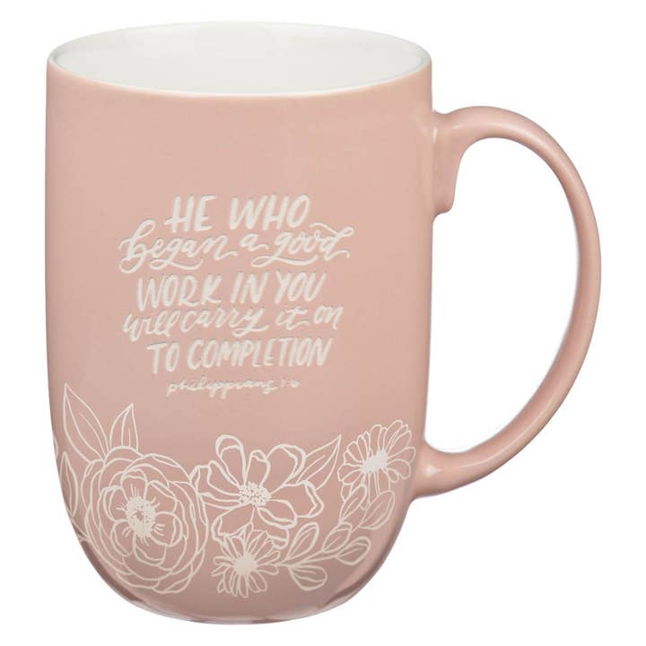 Christian Art Gifts - Wholesale Coffee Mug - Mug Peach Good Works Phil 1:6