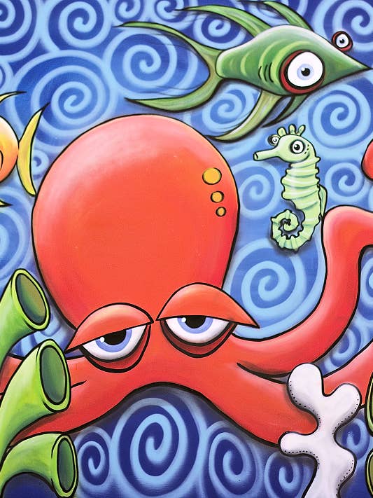 Quadrapus And Friends Paper Print for wholesale by It's a Henry