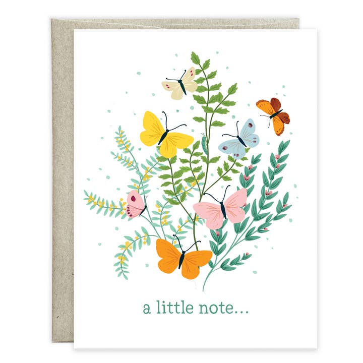 Thinking of You Greeting Card - Ferns/Butterflies for wholesale by GINA B DESIGNS