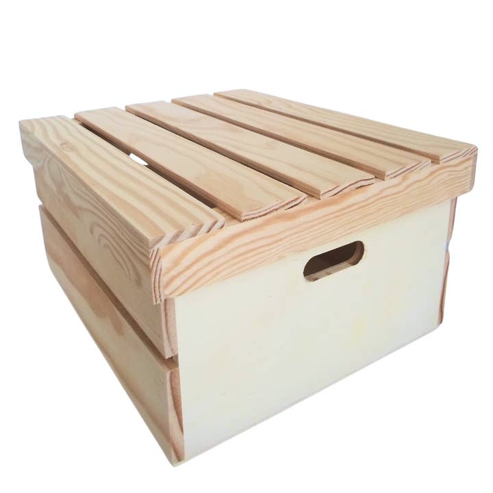 Atiladecor, Artesanato Lda - Wholesale Storage Bin - Pine Storage Box With Lid 30X25X15