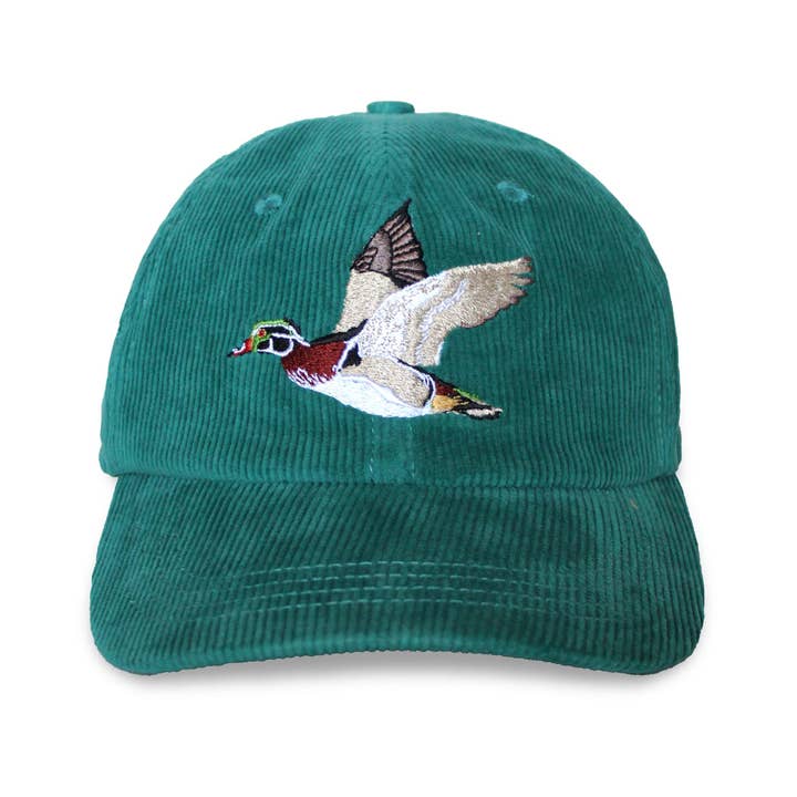 Teal Wood Duck Corduroy Hat for wholesale on Faire