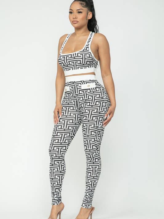 Set top corto e leggings per la vendita all'ingrosso da parte di Belita Collection