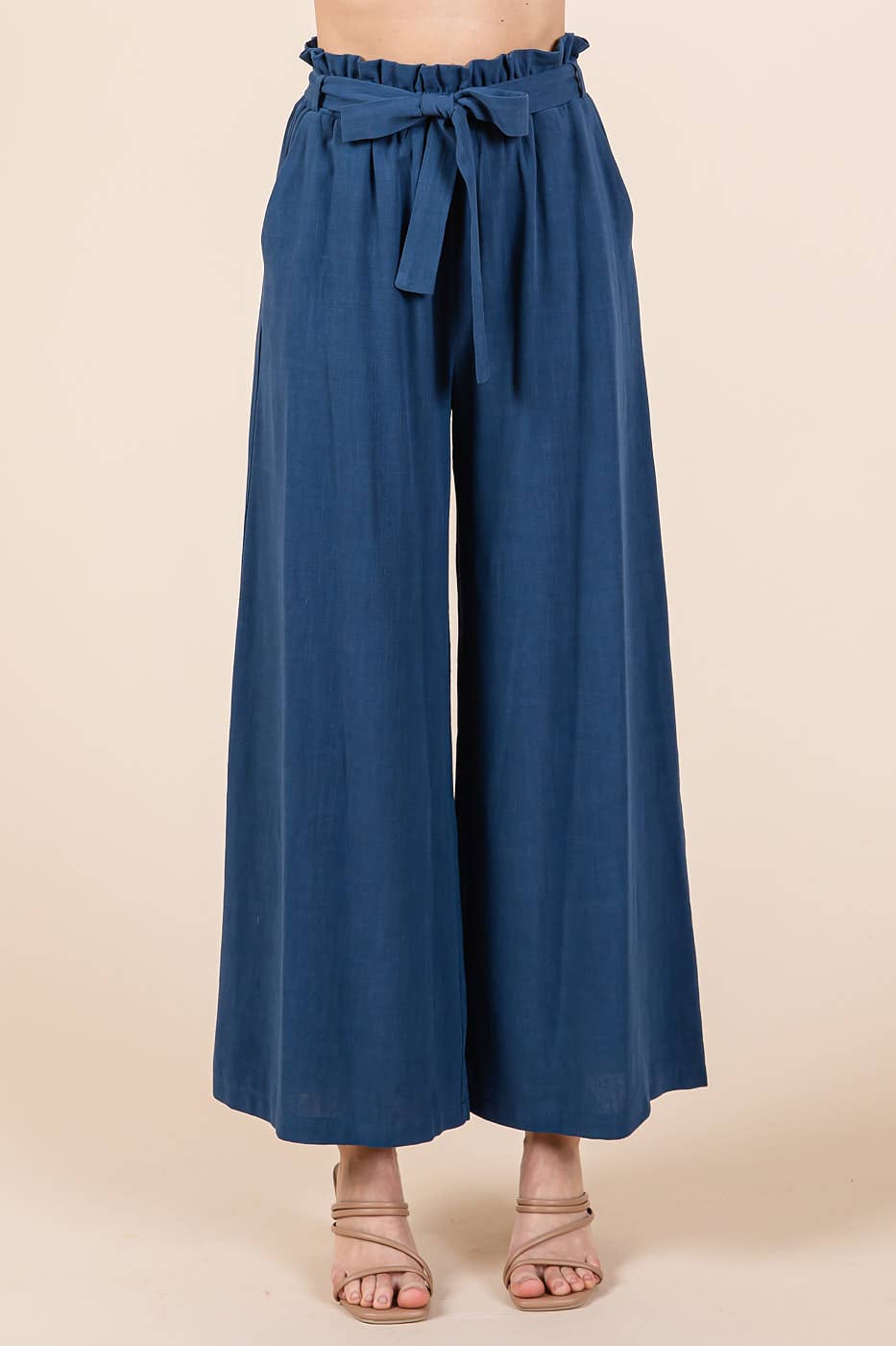 mittoshop - Wholesale Pants - Women's - PAPER BAG TIE DETAIL WIDE LEG PANTS41
