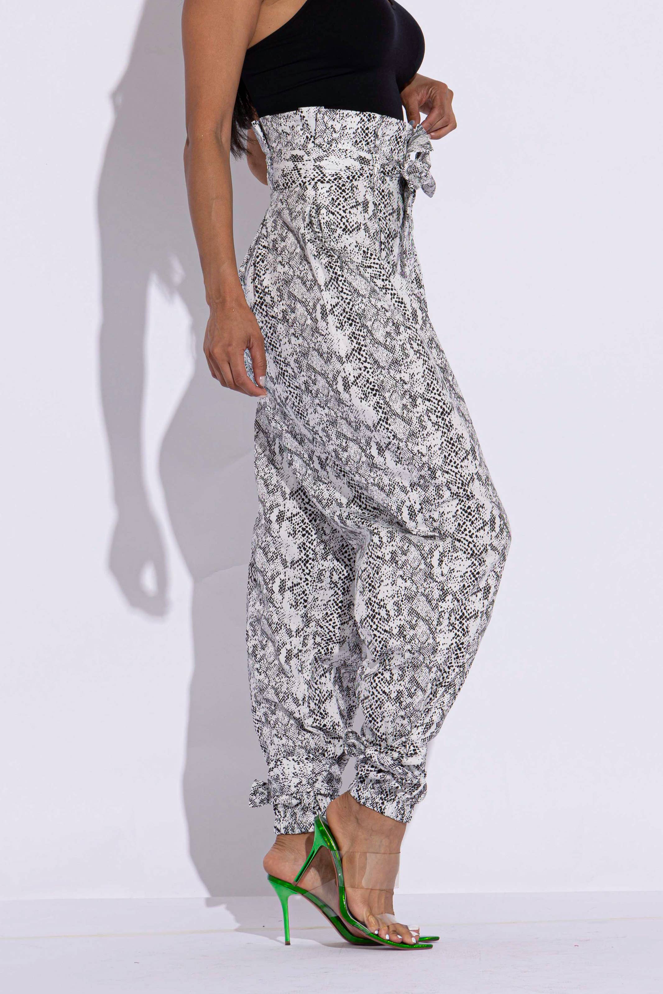 GREY Snake Skin Printed Cargo Pants for wholesale on Faire3