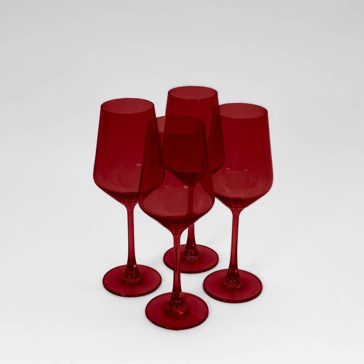 GlassHauseCo - Wholesale Wine Glass - Cherry Red - Colored Wine Glass