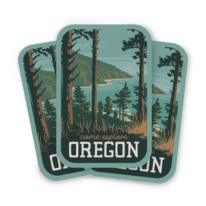 Oregon Coast Weatherproof Sticker for wholesale by Recollection Project