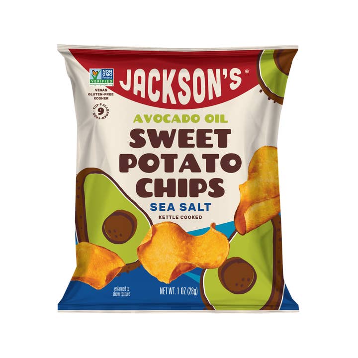 Sea Salt Sweet Potato Chips in Avocado Oil 1oz (Pack of 30) for wholesale by Jackson's